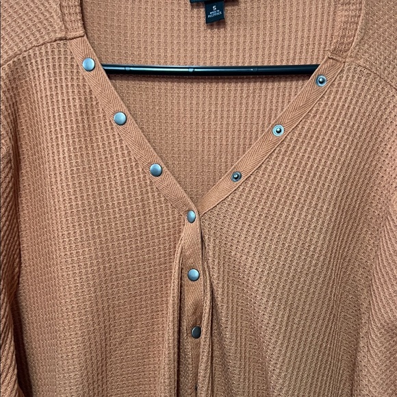 Torrid Orange Waffle Knit Long Sleeve - Picture 3 of 9